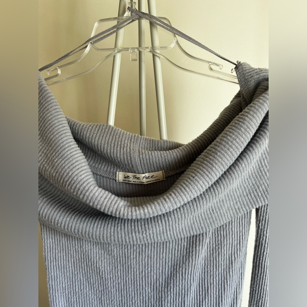 Grey Free People off the shoulder sweater